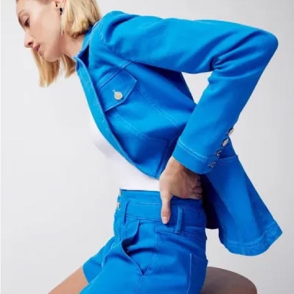 WHBM Casual Denim Blazer Isla Blue Jacket 12 SLIM FIT - Picture 4 of 4